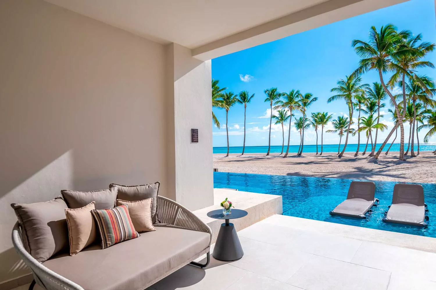 Modern exterior architecture and pool area at Hyatt Zilara Cap Cana.