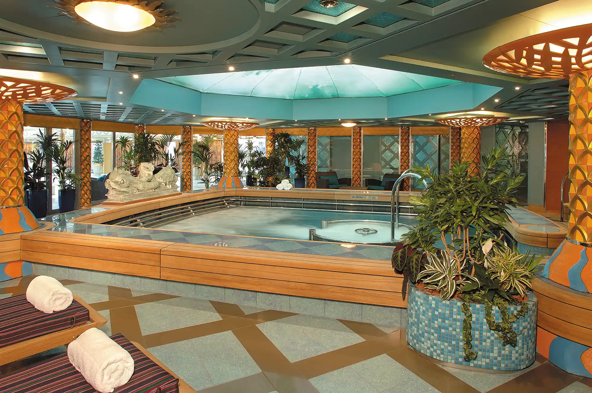 The tranquil interior of the Greenhouse Spa onboard the Holland America MS Westerdam.
