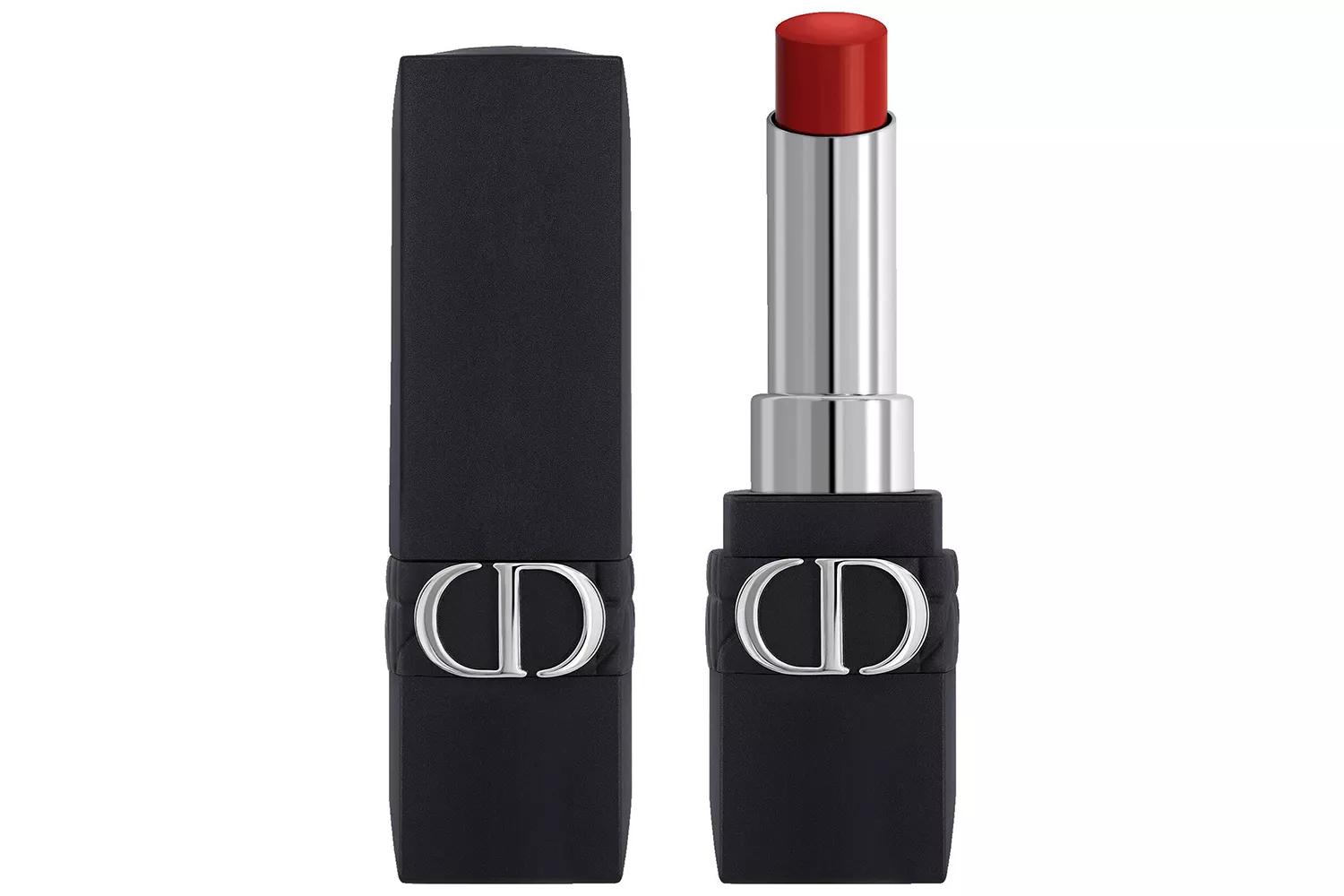 A classic red Dior lipstick displayed on a white background.