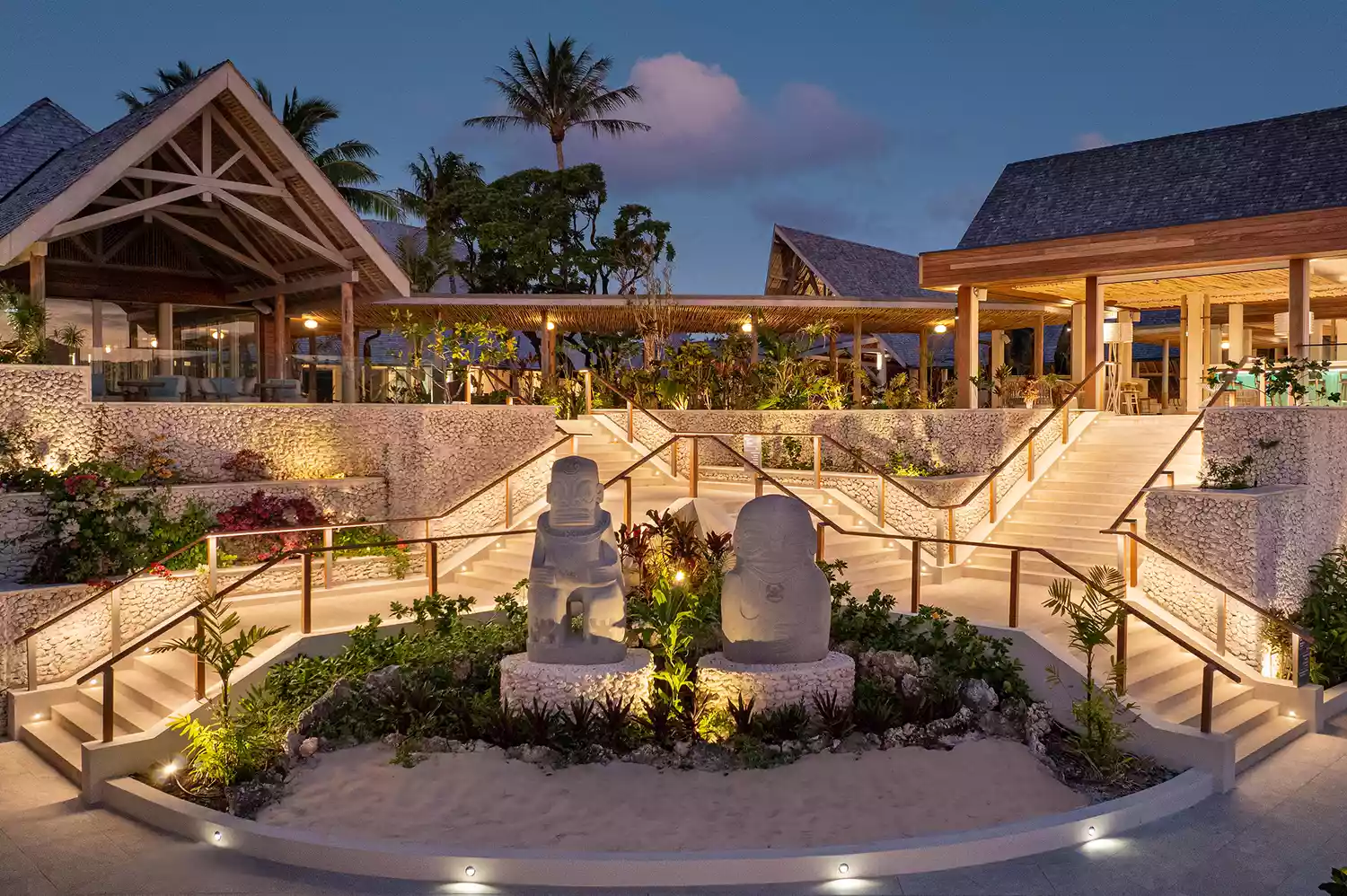 The architectural entryway to the Westin Bora Bora Resort.