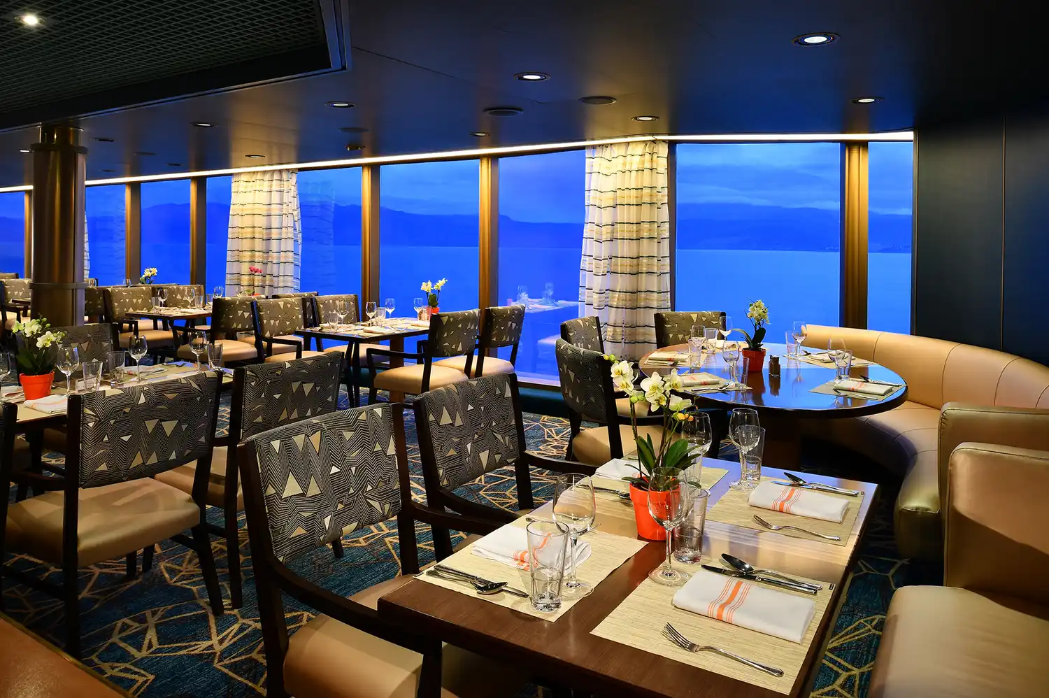 The Lido Market dining area on MS Westerdam showing food stations and seating.