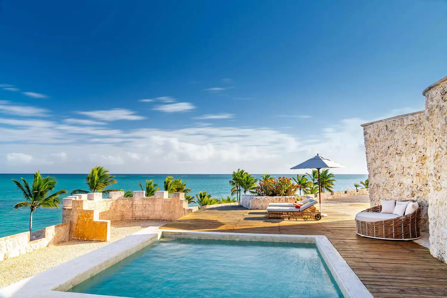 Luxury Imperial Suite at Sanctuary Cap Cana featuring a private terrace and plunge pool.